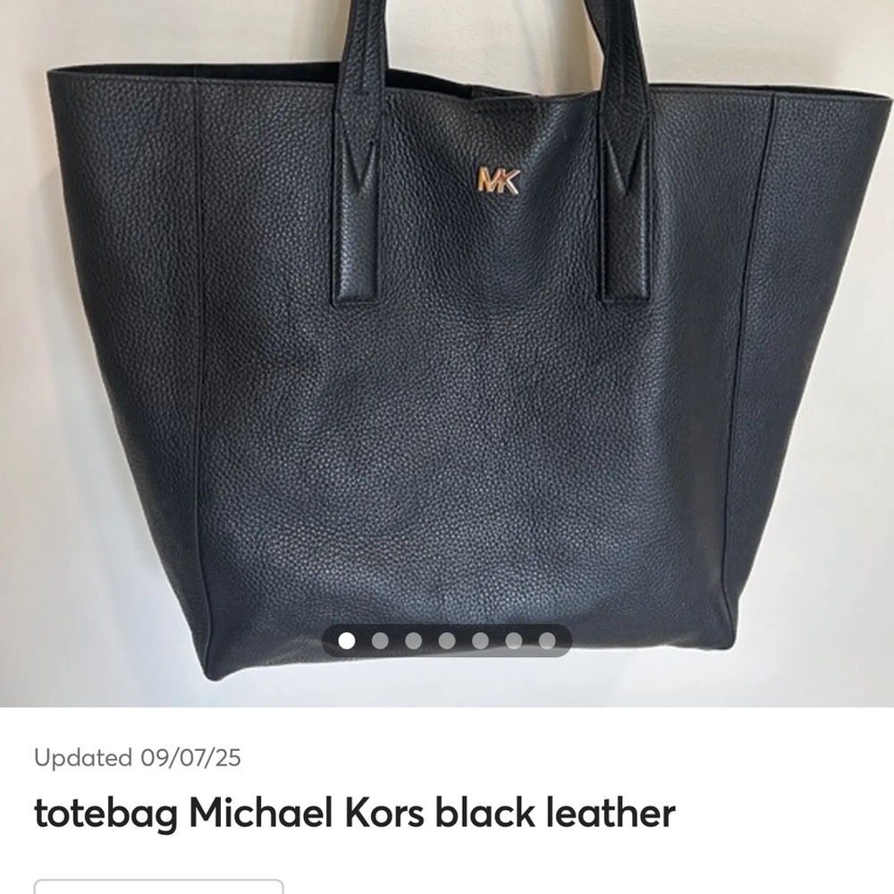 Michael Kors Black Leather Tote Bag
